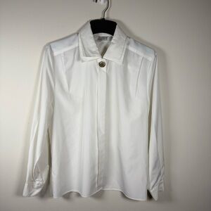 Josephine Business White Collared Button Up Shirt Size 6 Office
